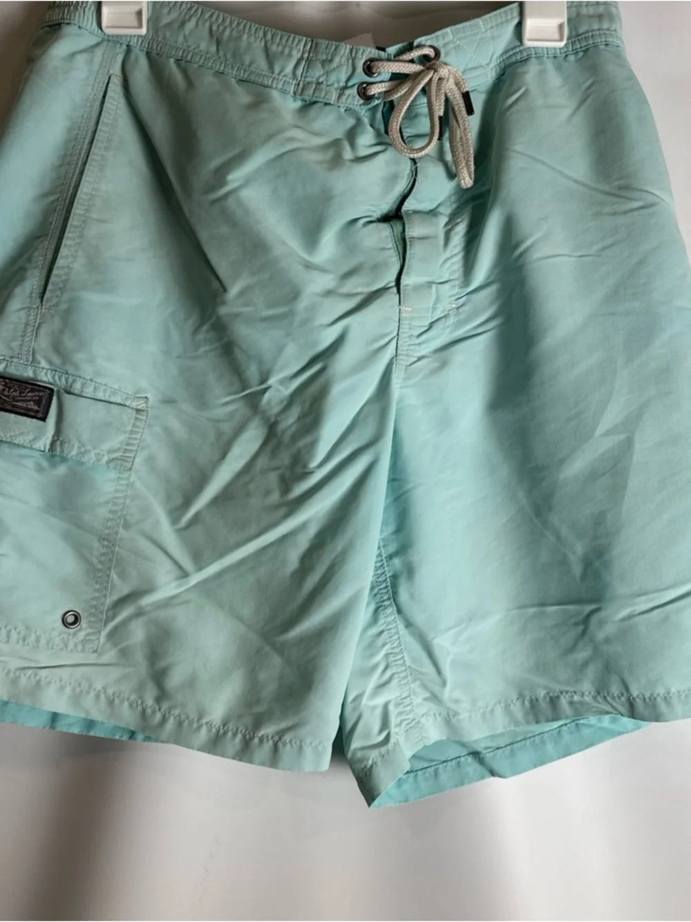 Ralph Lauren Polo Light Aqua Swim Trunks with Side Pocket